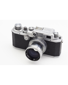 Canon IIB #32762 w. 1.9/50mm Serenar #34090 + Lens Hood
