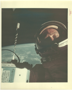 Buzz Aldrin Gemini XII The first Selfie in Space